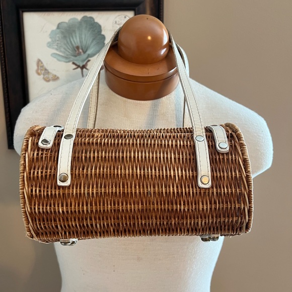 Kate Landry 100% Natural Straw Handbag - Picture 2 of 8